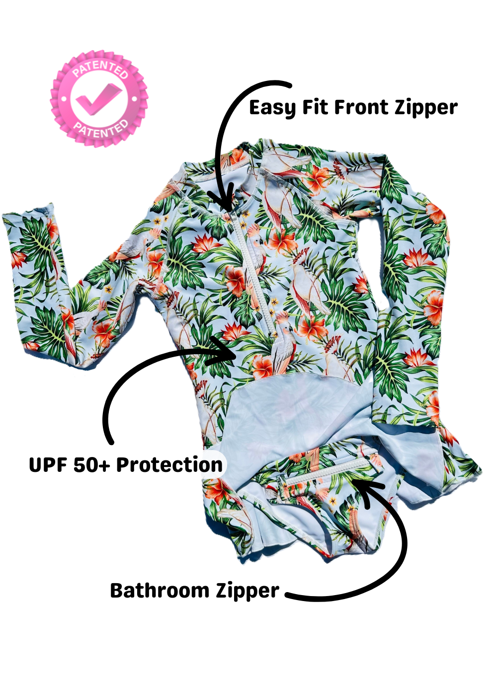 ZipMAE Swimwear Wild Wings bundle includes a hat, scrunchie, and accessories for a coordinated beach or poolside look.